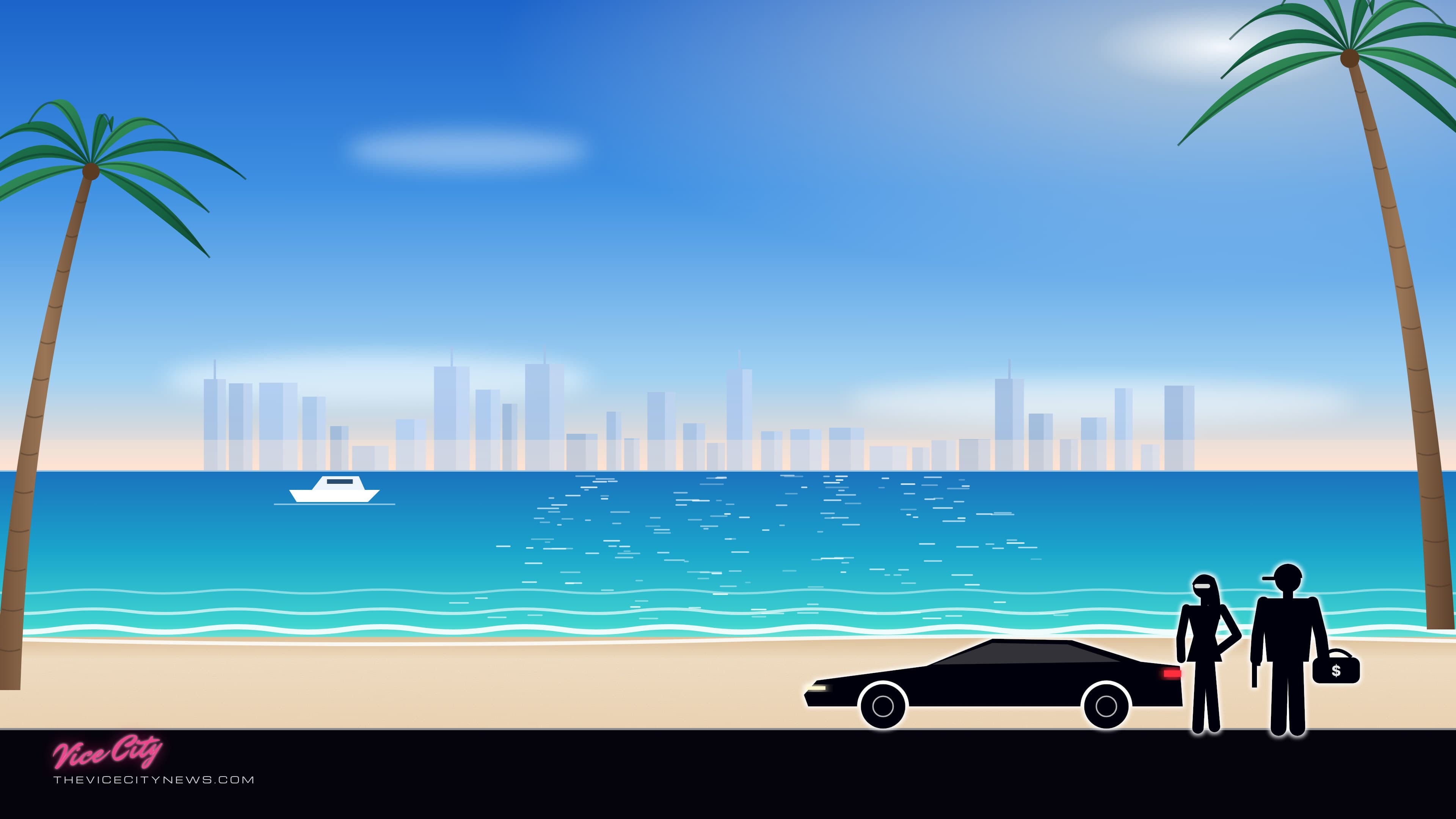 Beach at noon — desktop wallpaper