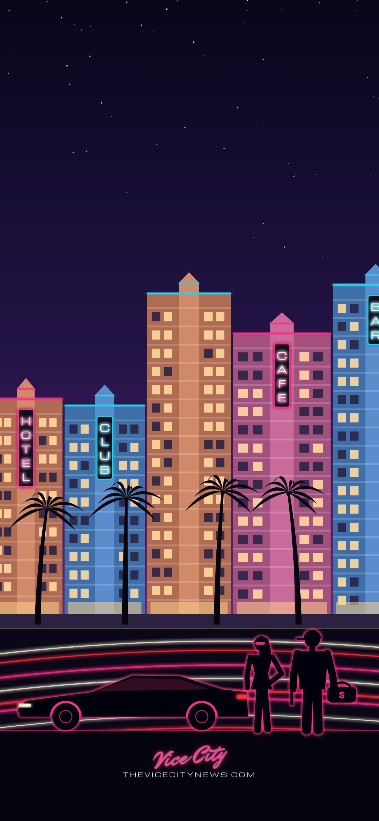 The neon strip — phone wallpaper